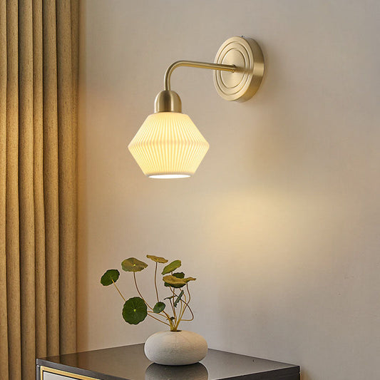 Geometrical Gold Finish Frame 1-Light Wall Sconce Lamp