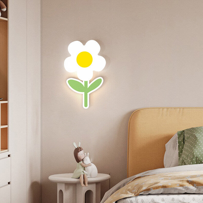 Minimalist Iron Sunflower Acrylic LED Wall Sconce Lamp
