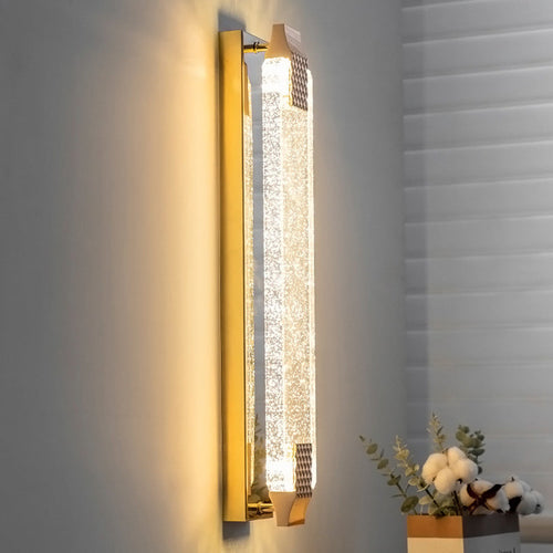 Dazzling Crystal Shade Stainless Steel LED Wall Sconce Lamp