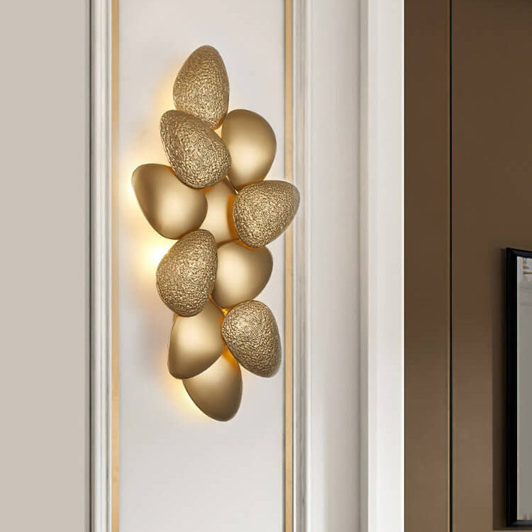 Gold Stainless Steel Pebble 3/6 Light Wall Sconce Lamp
