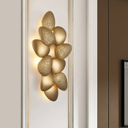 Gold Stainless Steel Pebble 3/6 Light Wall Sconce Lamp