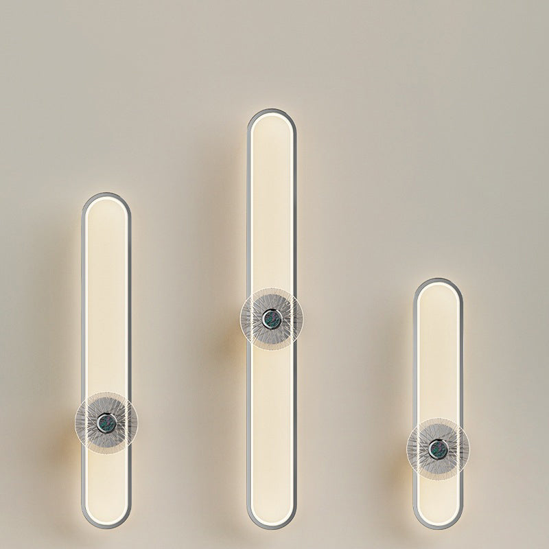 Minimalist Long Oval Hardware Aluminum LED Wall Sconce Lamp