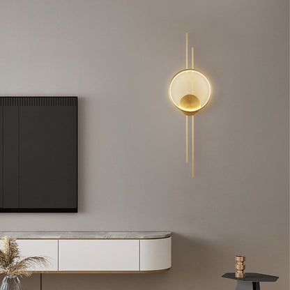 Modern Minimalist Asymmetric Copper LED Wall Sconce Lamp