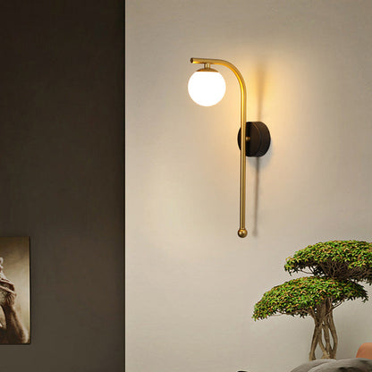 Acrylic Shade Iron Aluminum 1-Light Wall Sconce Lamp