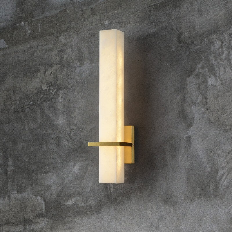 Light Full Copper Rectangular Lucite LED Wall Sconce Lamp