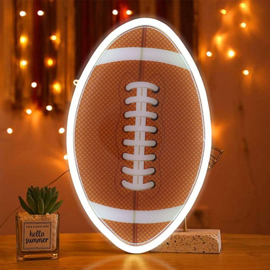 Football Shape Acrylic LED Neon Light Wall Sconce Lamp