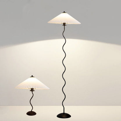Vintage Fabric Pleated Shade 1-Light Standing Floor Lamp