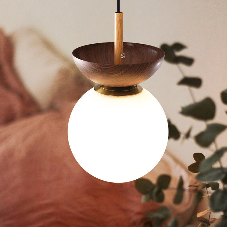 Modern Minimalist Glass Orb Semi-Flush Mount/Pendant Light