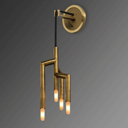 Industrial Copper Strip Pendant 4-Light Wall Sconce Lamp
