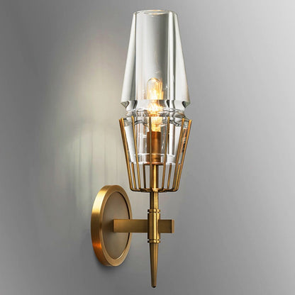 Retro Iron Glass Cylinder 1/2 Light Wall Sconce Lamp