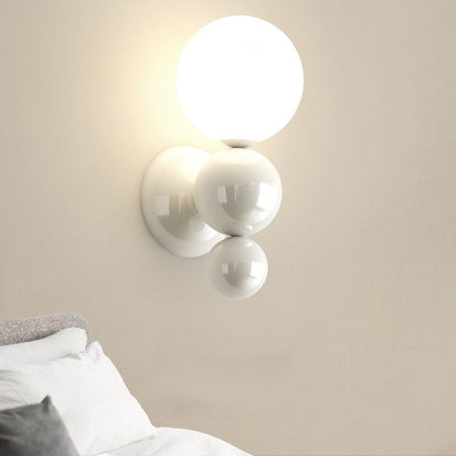 French Pearl Shape Plastic Iron 1-Light Wall Sconce Lamp