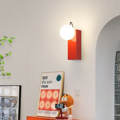 Cream Magnetic Spherical Shade 1-Light Wall Sconce Lamp