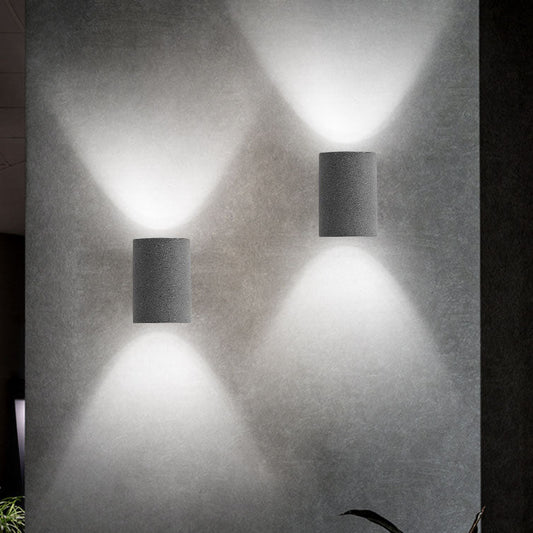 Industrial Round Column Cement 1-Light Wall Sconce Lamp