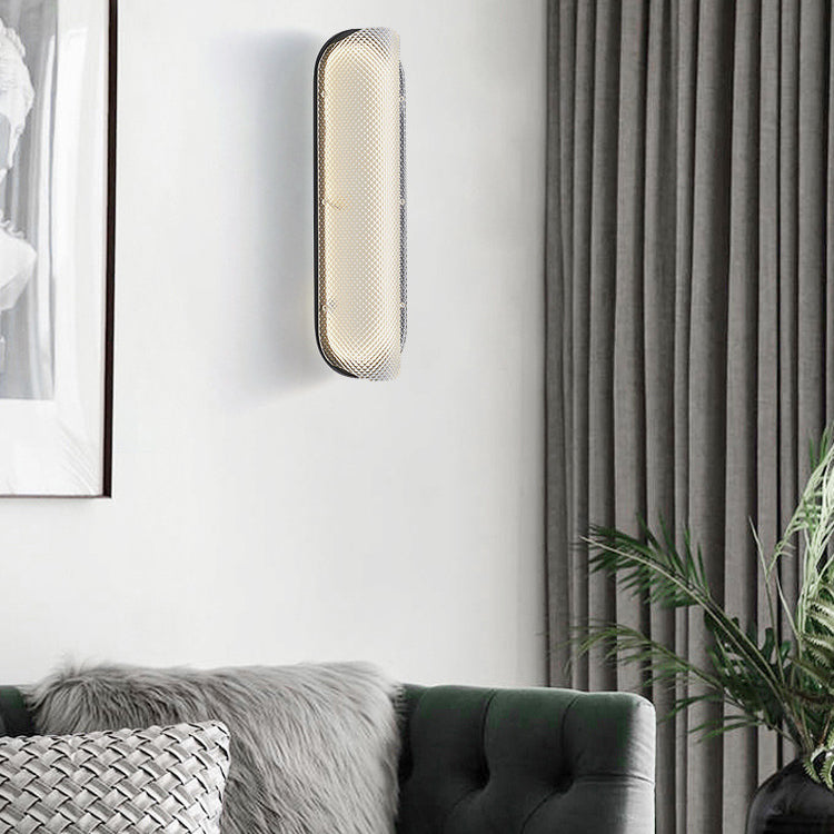 Iron Pattern Acrylic Column Shade LED Wall Sconce Lamp