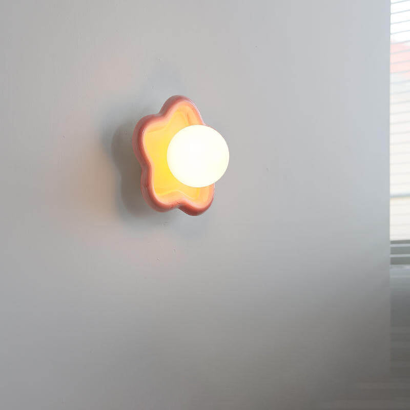 Ceramic Glass Iron Star Design 1-Light Wall Sconce Lamp