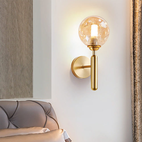 Simple Light Luxury Glass Sphere 1-Light Wall Sconce Lamp
