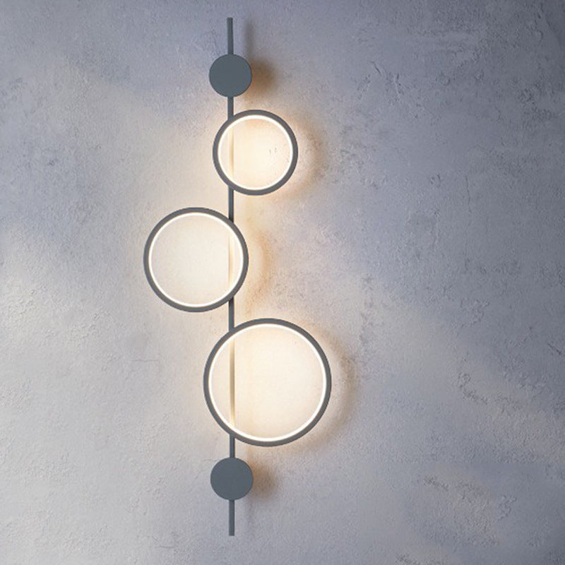 Multiple Circle Iron Silicone LED Wall Sconce Lamp