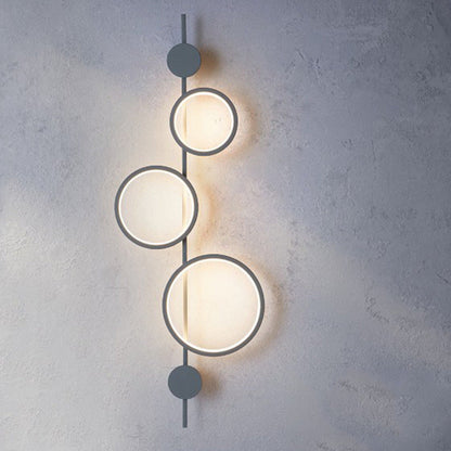 Multiple Circle Iron Silicone LED Wall Sconce Lamp