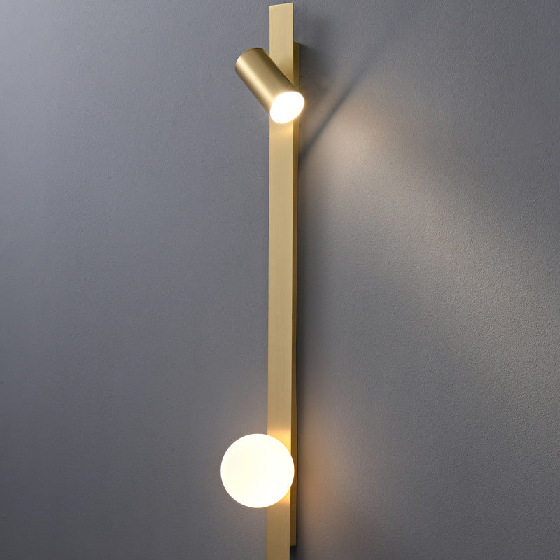 Strip Round Ball Brass Glass LED Wall Sconce Lamp