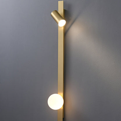 Strip Round Ball Brass Glass LED Wall Sconce Lamp