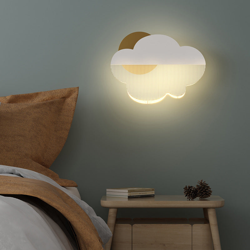 Modern Art Deco Iron Acrylic Cloud LED Wall Sconce Lamp