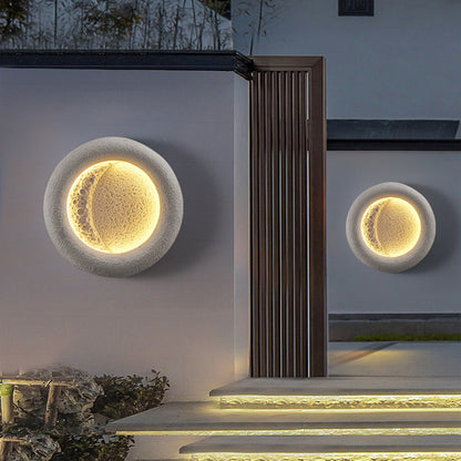 Waterproof Round Moon Warm Light LED Wall Sconce Lamp