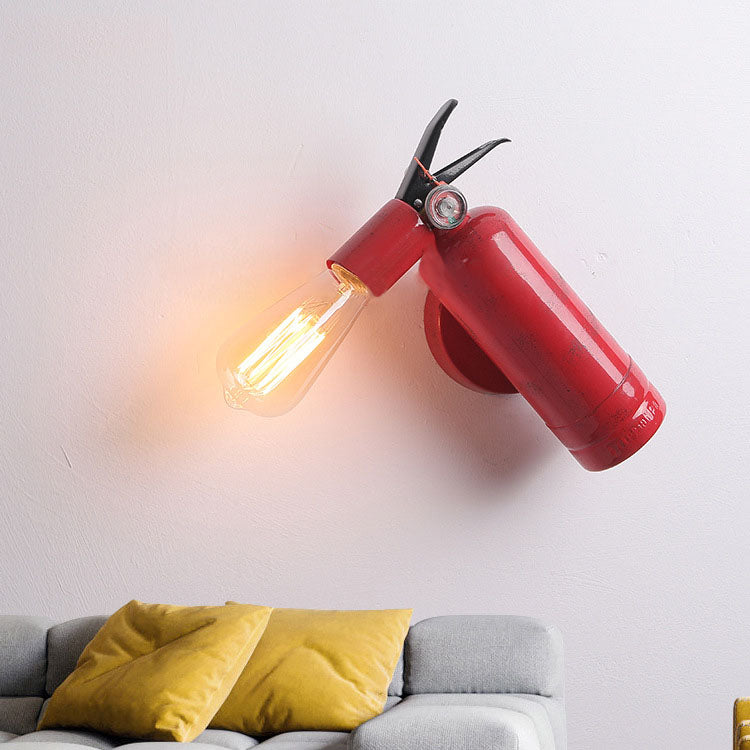 Creative Fire Extinguisher Iron 1-Light Wall Sconce Lamp