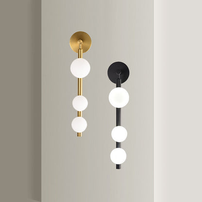 Mid-century Glass Globe Ball Shade 3-Light Wall Sconce Lamp