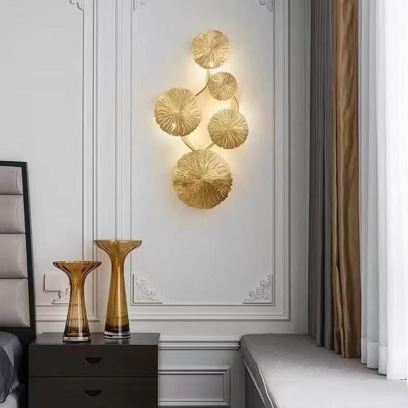 Stainless Lotus Leaf Hollow Shape 5-Light Wall Sconce Lamp