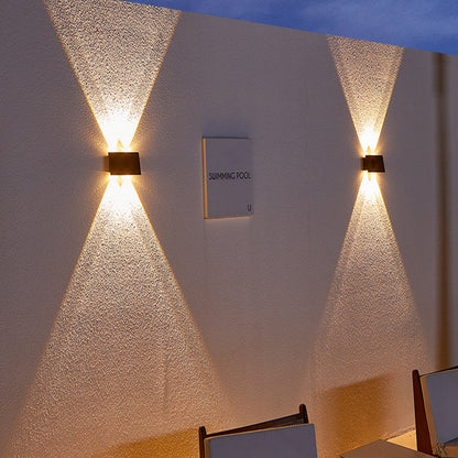 Solar Waterproof Rectangle ABS LED Outdoor Wall Sconce Lamp