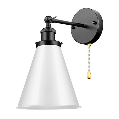 Industrial Iron Conical Shade 1-Light Wall Sconce Lamp