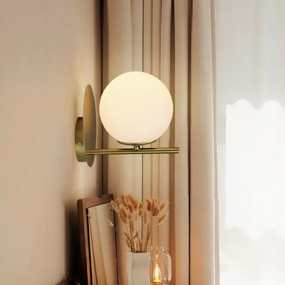 Scandinavian Round Ball Iron Glass 1-Light Wall Sconce Lamp