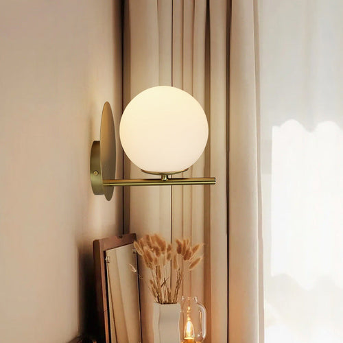 Scandinavian Round Ball Iron Glass 1-Light Wall Sconce Lamp