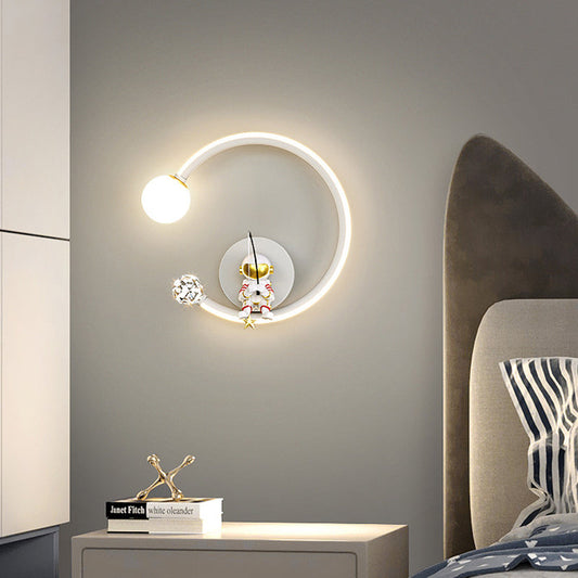 Cartoon Astronaut Iron Silicone LED Wall Sconce Lamp