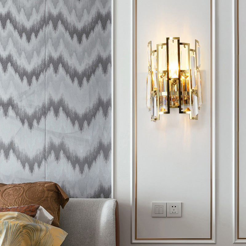 Stainless Multiple Rectangular 1/2 Light Wall Sconce Lamp