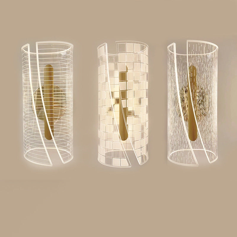 Modern Luxury Iron Acrylic Cylinder Cutting Line LED