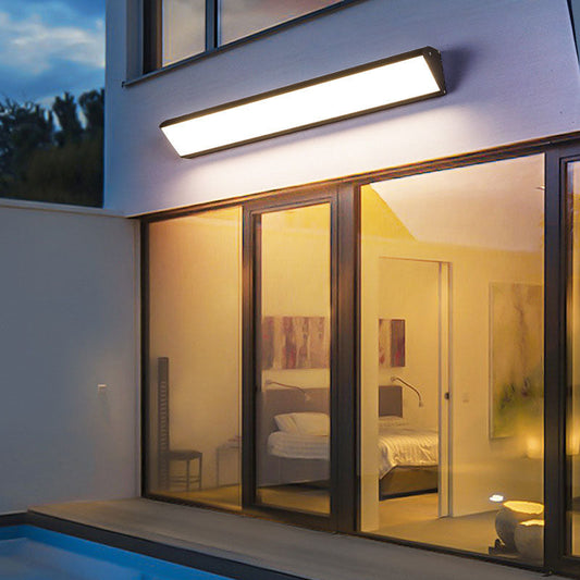 Contemporary Industrial Rectangular Aluminum PC Waterproof LED Wall Sconce Lamp For Outdoor Patio
