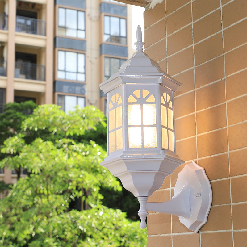 Aluminum Design Glass 1-Light Waterproof Wall Sconce Lamp