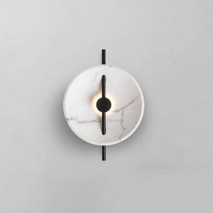 Scandinavian Round Marble Iron LED Wall Sconce Lamp