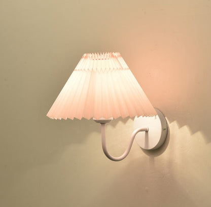 Mushroom Curved Rod Iron Fabric 1-Light Wall Sconce Lamp