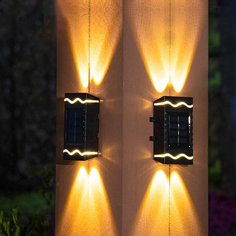 Farmhouse Solar ABS PS Cuboid LED Wall Sconce Lamp