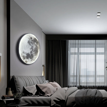 Creative Round Moon Aluminum Acrylic LED Wall Sconce Lamp