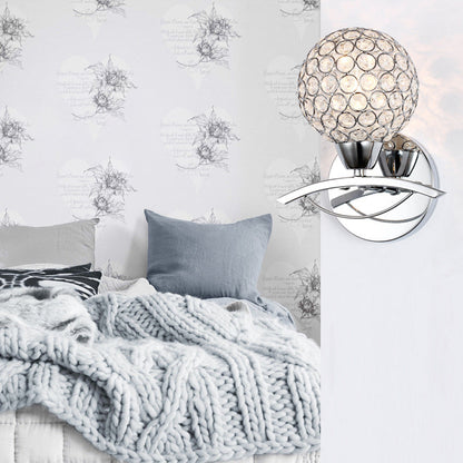 Scandinavian Base Iron Crystal 1/2 Light Wall Sconce Lamp