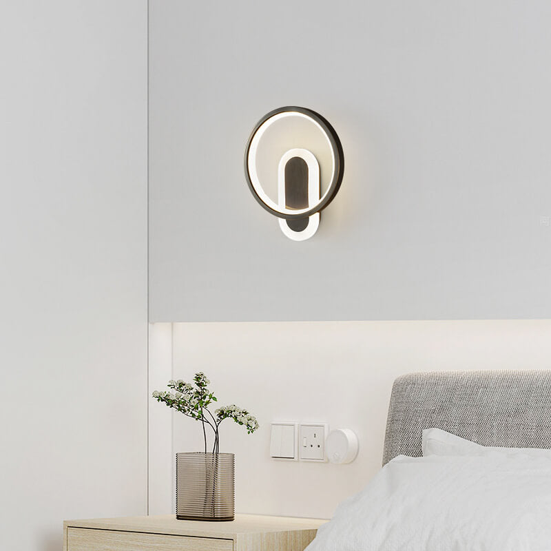 Copper Acrylic Geometric Circle Ring LED Wall Sconce Lamp
