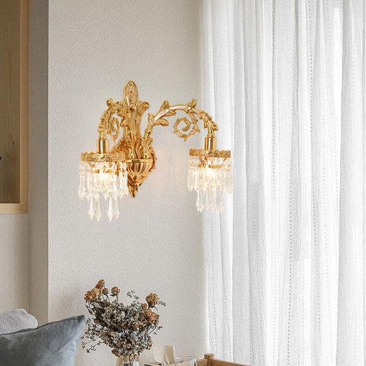 French All-Copper Branch 1/2-Light Wall Sconce Lamp