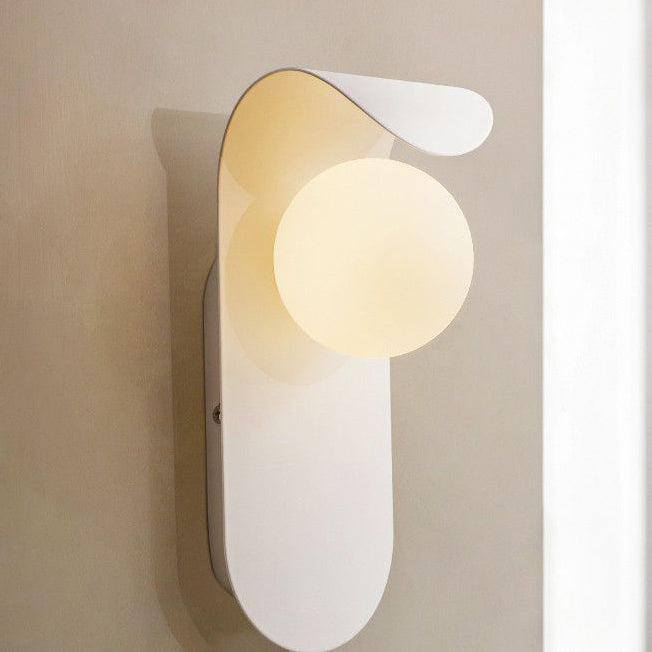 Nordic Curved Oval Orb Hardware 1-Light Wall Sconce Lamp