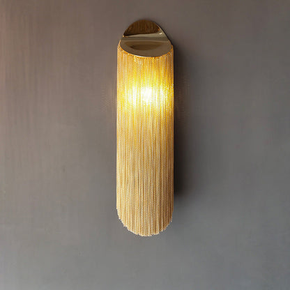 Cylinder Tassel Hardware Plating 1-Light Wall Sconce Lamp