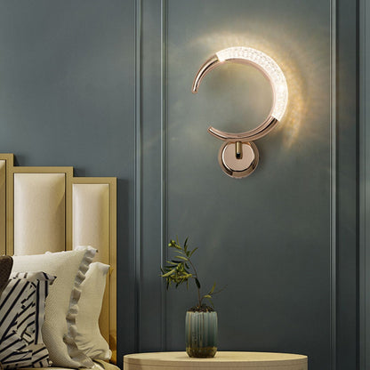 Rose Iron Circle Ring Acrylic Shade LED Wall Sconce Lamp