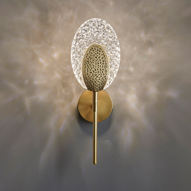 Oval Copper Acrylic Zinc Alloy LED Wall Sconce Lamp