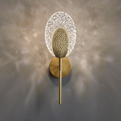 Oval Copper Acrylic Zinc Alloy LED Wall Sconce Lamp